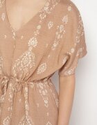 h&s Rochie Bej închis Cloș din Viscoză cu model Boho cu Volan Turaline