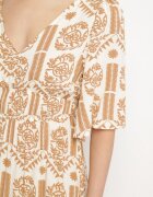 h&s Rochie Bej închis din viscoză evazată cu spatele gol cu imprimeu Boho Turaisa