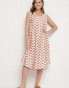 h&s Rochie Bejă croi cutie Fără mâneci cu buline Fevasine