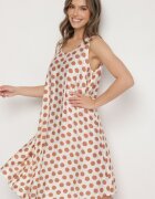 h&s Rochie Bejă croi cutie Fără mâneci cu buline Fevasine