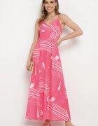 h&s Rochie Fucsia cu decolteu petrecut bretele reglabile și șlițuri Jatila