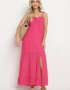 h&s Rochie Fucsia din Bumbac cu Bretele Reglabile cu Elastic la Spate Tinathias