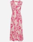 h&s Rochie Fucsia din viscoză cu croială evazată cu elastic în talie și decolteu în V Denesta