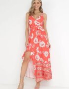 h&s Rochie Maxi Portocalie cu bretele subțiri și curea din material Adakila
