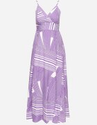 h&s Rochie Mov cu Decolteu Petrecut cu Bretele Reglabile cu Fente Jatila