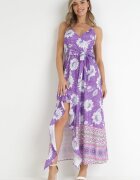 h&s Rochie Mov Maxi cu bretele subțiri și cordon textil Adakila