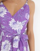 h&s Rochie Mov Maxi cu bretele subțiri și cordon textil Adakila