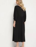 h&s Rochie Neagră Cloche din Viscoză cu Legătură la Decolteu