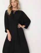 h&s Rochie Neagră Cloche din Viscoză cu Legătură la Decolteu