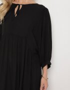 h&s Rochie Neagră Cloche din Viscoză cu Legătură la Decolteu
