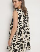 h&s Rochie Neagră cu croi evazat cu decolteu în V cu model abstract Mevondra