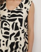 h&s Rochie Neagră cu croi evazat cu decolteu în V cu model abstract Mevondra