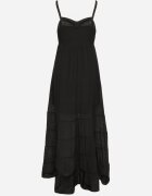 h&s Rochie Neagră din Bumbac cu Bretele Reglabile cu Bandă Elastică la Spate Tinathias
