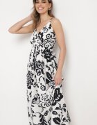 h&s Rochie Negru-Alb cu Bretele Reglabile cu Elastic la Spate cu Șnur de Strângere Harnela