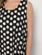 h&s Rochie Negru-Albă cu croi tip cutie fără mâneci cu buline Fevasine