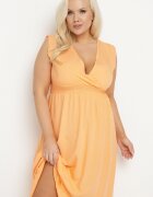 h&s Rochie Portocalie Viscoză cu Croi Petrecut cu Volan Uliria