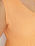 h&s Rochie Portocalie Viscoză cu Croi Petrecut cu Volan Uliria