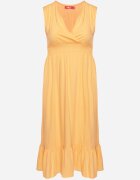 h&s Rochie Portocalie Viscoză cu Croi Petrecut cu Volan Uliria