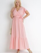 h&s Rochie Roz Maxi cu elastic în talie și curea textilă Eisley