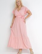 h&s Rochie Roz Maxi cu elastic în talie și curea textilă Eisley