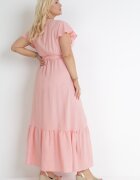 h&s Rochie Roz Maxi cu elastic în talie și curea textilă Eisley