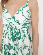 h&s Rochie Verde-Albă cu bretele reglabile cu elastic la spate strânsă cu șnur Harnela