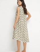 h&s Rochie Verde-Bej cu croială tip cutie Fără mâneci cu buline Fevasine
