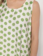 h&s Rochie Verde-bej cu croială tip cutie fără mâneci cu buline Fevasine