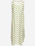 h&s Rochie Verde-bej cu croială tip cutie fără mâneci cu buline Fevasine