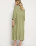 h&s Rochie Verde Cloș din Viscoză cu Legătură la Decolteu Tilania