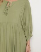 h&s Rochie Verde Cloș din Viscoză cu Legătură la Decolteu Tilania