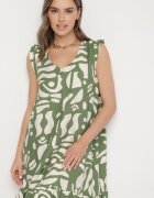 h&s Rochie Verde cu croială evazată cu decolteu în V cu imprimeu abstract Mevondra