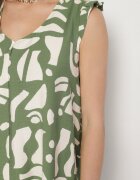 h&s Rochie Verde cu croială evazată cu decolteu în V cu imprimeu abstract Mevondra
