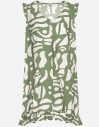 h&s Rochie Verde cu croială evazată cu decolteu în V cu imprimeu abstract Mevondra