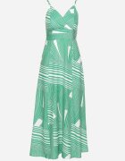 h&s Rochie Verde cu Decolteu Plic cu Bretele Reglabile cu Slituri Jatila