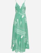 h&s Rochie Verde cu Decolteu Plic cu Bretele Reglabile cu Slituri Jatila