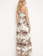 h&s Rochie verde deschis cu bretele cu decolteu petrecut și motiv floral Obilena