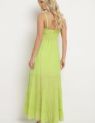 h&s Rochie Verde Deschis cu Bumbac cu Bretele Reglabile cu Elastic la Spate Tinathias