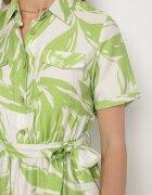 h&s Rochie verde din viscoză cu croială tip cămașă cu cordon legat Uloanna