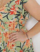 h&s Rochie Verde Maxi cu Elastic în Talie și Decolteu Petrecut Elysa