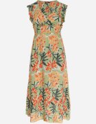 h&s Rochie Verde Maxi cu Elastic în Talie și Decolteu Petrecut Elysa