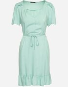 h&s Rochie Verde Tip Cutie cu Volan Legată în Talie Bredela