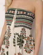h&s Salopetă Verde-Crem Fără Mâneci cu Picior Lat cu Model Ornamental Mirionia