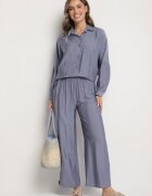 h&s Set Albastru oversize Cămașă și Pantaloni Ulosarenia