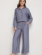 h&s Set Albastru oversize Cămașă și Pantaloni Ulosarenia