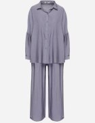 h&s Set Albastru oversize Cămașă și Pantaloni Ulosarenia
