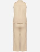 h&s Set Bej Cămașă fără mâneci și Pantaloni largi cu elastic în talie Telanwena