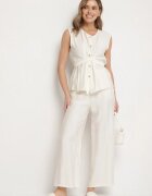 h&s Set Bej deschis Bluză fără mâneci cu reglare în talie și Pantaloni largi Dovalinae