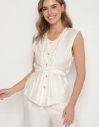 h&s Set Bej deschis Bluză fără mâneci cu reglare în talie și Pantaloni largi Dovalinae