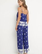 h&s Set bleumarin din vâscoză Maiou cu bretele și Pantaloni cu imprimeu floral Adisira